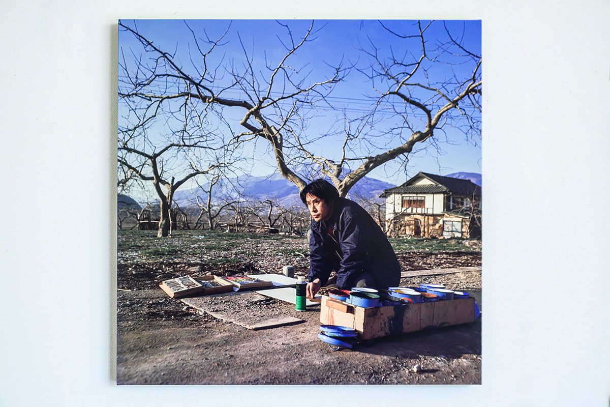 写生旅行中の中村正義。1972年