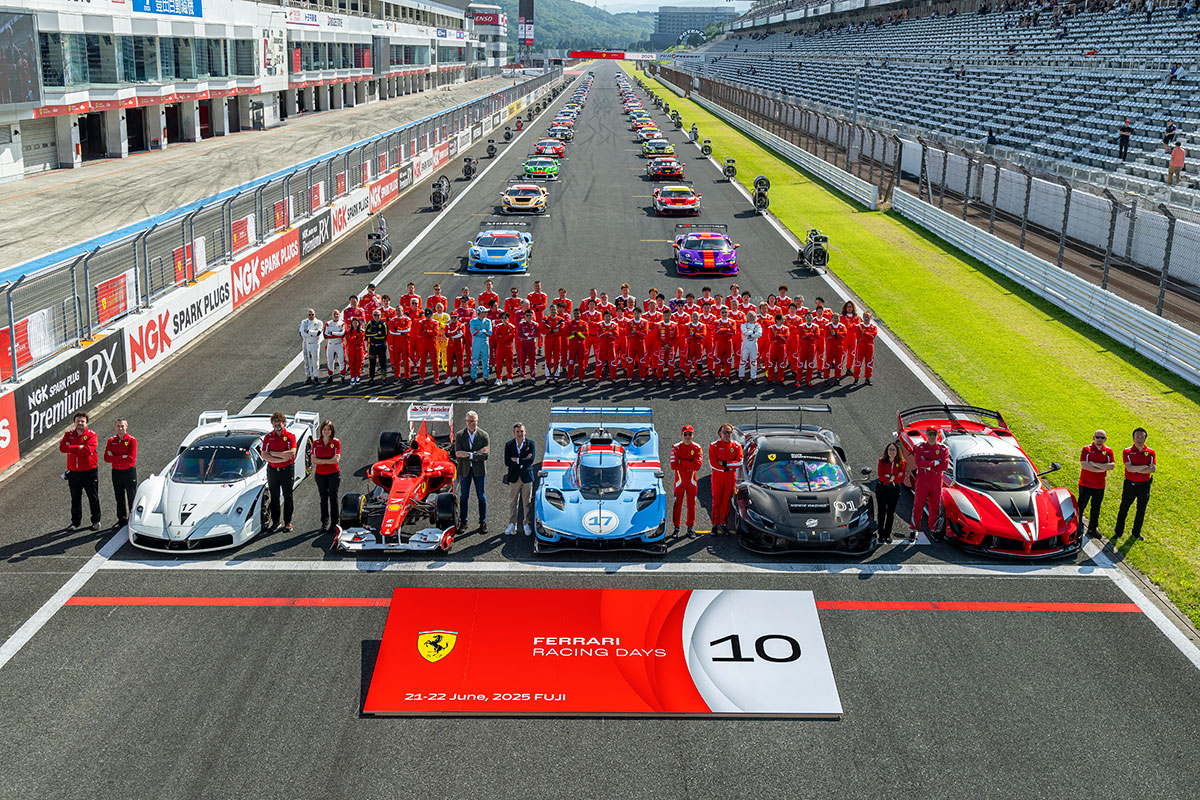 499Pモディフィカータが日本初走行！ 480台以上のフェラーリが10回目の
