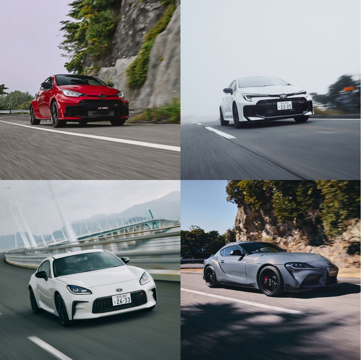 今回のイベントでは、GRヤリス、GRカローラ、GR86(MT)、GRスープラの全4車種を用意。