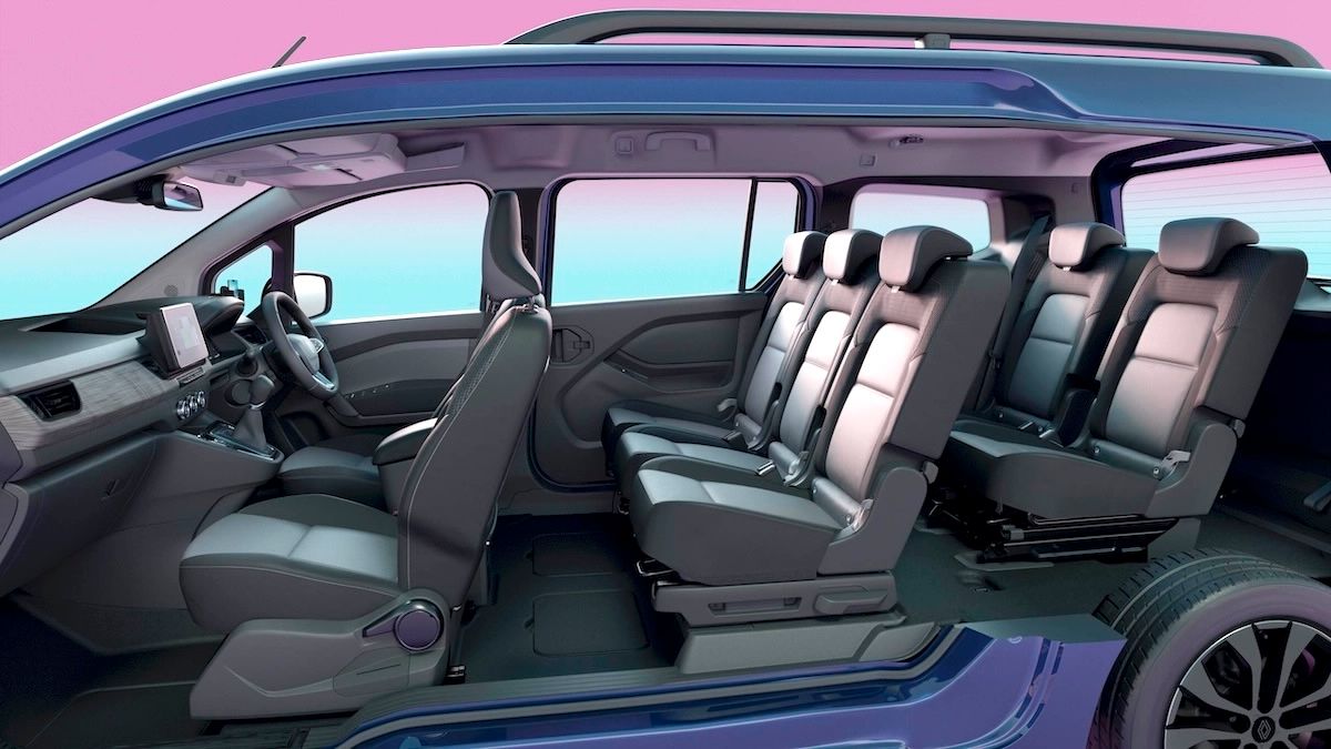 まずは黒バンパー＆ベージュ仕様が上陸する新型「ルノー・グラン・カングー」！（写真は欧州仕様車の写真を反転させたイメージ）。