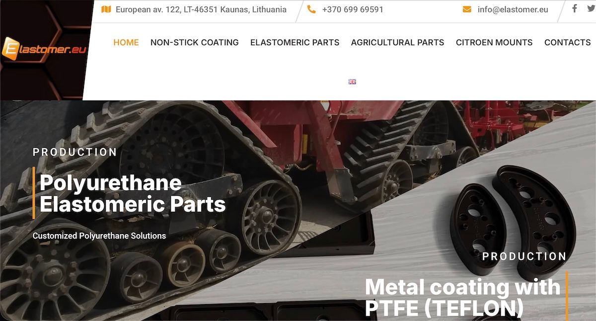 リトアニアの西にある都市カウナスで、シトロエンのアッパーマウントの修復を営む工房、エラストマーEUのオフィシャルHP。昔はとても素っ気ないものだったのだが、とても見やすい現代的なものに変わっている。