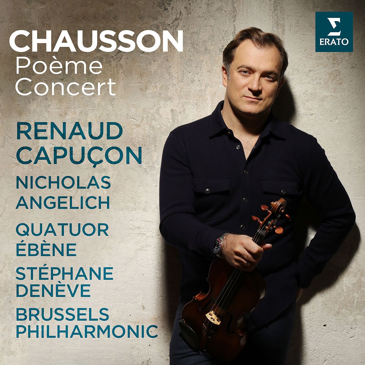 Renaud Capucon  カピュソンとアンゲリッシュがコロナ禍の無観客コンサート・ライヴで唯一残したショーソン「コンセール」。コンセールとは17世紀のフランス宮廷で演奏され、舞曲を中心に小品が組み合わされている。ショーソン「詩曲」はブリュッセル・フィルとの共演。カピュソン特有の官能的で抒情的な弦の響きが横溢する。この初演は名手ウジェーヌ・イザイが担当した。（ワーナー） 